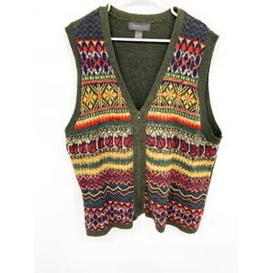 Vintage Designs & Co Lane Bryant Cotton Blend Zip Up Sweater Vest Size 22